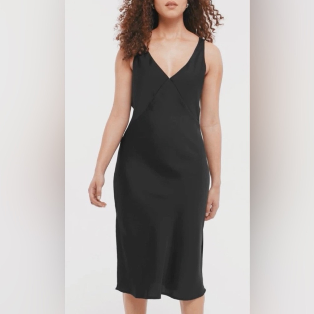 A New Day Black Sleeveless Slip Dress Large